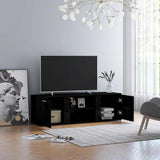 TV Cabinet High Gloss Black 120x34x37 cm Engineered Wood