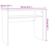 Desk Concrete Grey 90x50x74 cm Engineered Wood