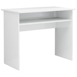 Desk High Gloss White 90x50x74 cm Engineered Wood - Front View