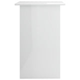 Desk High Gloss White 90x50x74 cm Engineered Wood - 45-Degree Angle