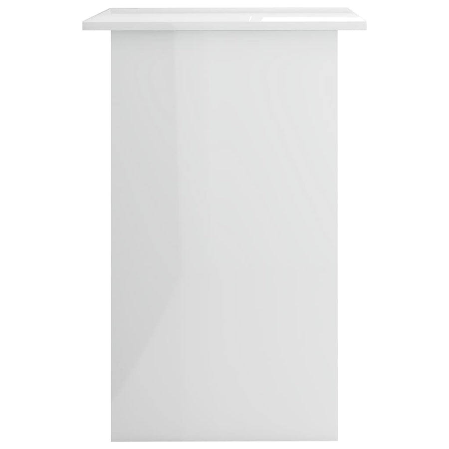 Desk High Gloss White 90x50x74 cm Engineered Wood