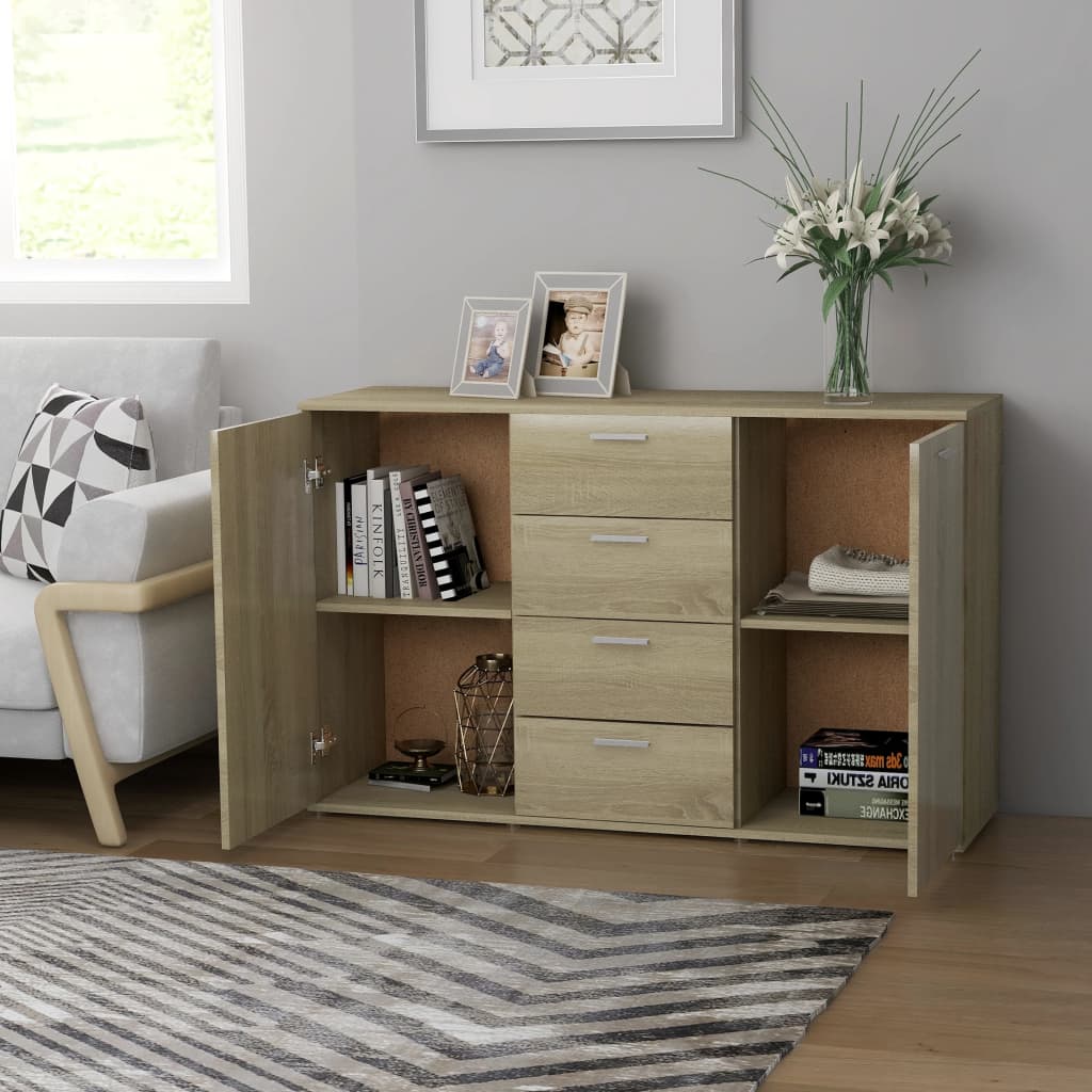 Sideboard Sonoma Oak 120x35.5x75 cm Engineered Wood