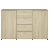 Sideboard Sonoma Oak 120x35.5x75 cm Engineered Wood - Rear View