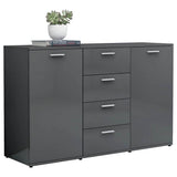 Sideboard High Gloss Grey 120x35.5x75 cm Engineered Wood - Top-Down View