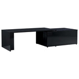 Coffee Table High Gloss Black 150x50x35 cm Engineered Wood - Front View