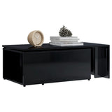 Coffee Table High Gloss Black 150x50x35 cm Engineered Wood