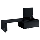 Coffee Table High Gloss Black 150x50x35 cm Engineered Wood