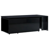 Coffee Table High Gloss Black 150x50x35 cm Engineered Wood