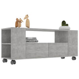 TV Cabinet Concrete Grey 120x35x48 cm Engineered Wood - Side View