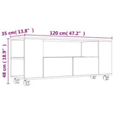 TV Cabinet Concrete Grey 120x35x48 cm Engineered Wood