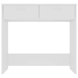 Desk White 80x40x75 cm Engineered Wood - Side View