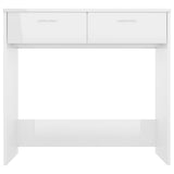 Desk High Gloss White 80x40x75 cm Engineered Wood