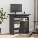 Desk Grey 80x45x74 cm Engineered Wood - Side View