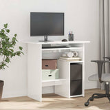 Desk High Gloss White 80x45x74 cm Engineered Wood - Side View