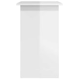 Desk High Gloss White 80x45x74 cm Engineered Wood - 45-Degree Angle