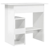 Desk High Gloss White 80x45x74 cm Engineered Wood - Rear View