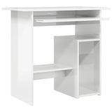 Desk High Gloss White 80x45x74 cm Engineered Wood - Close-Up Angle