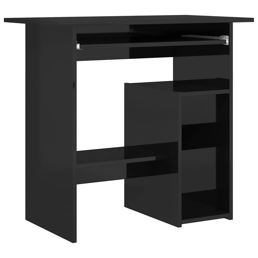 Desk High Gloss Black 80x45x74 cm Engineered Wood