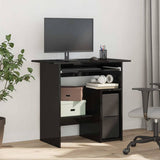 Desk High Gloss Black 80x45x74 cm Engineered Wood - Side View