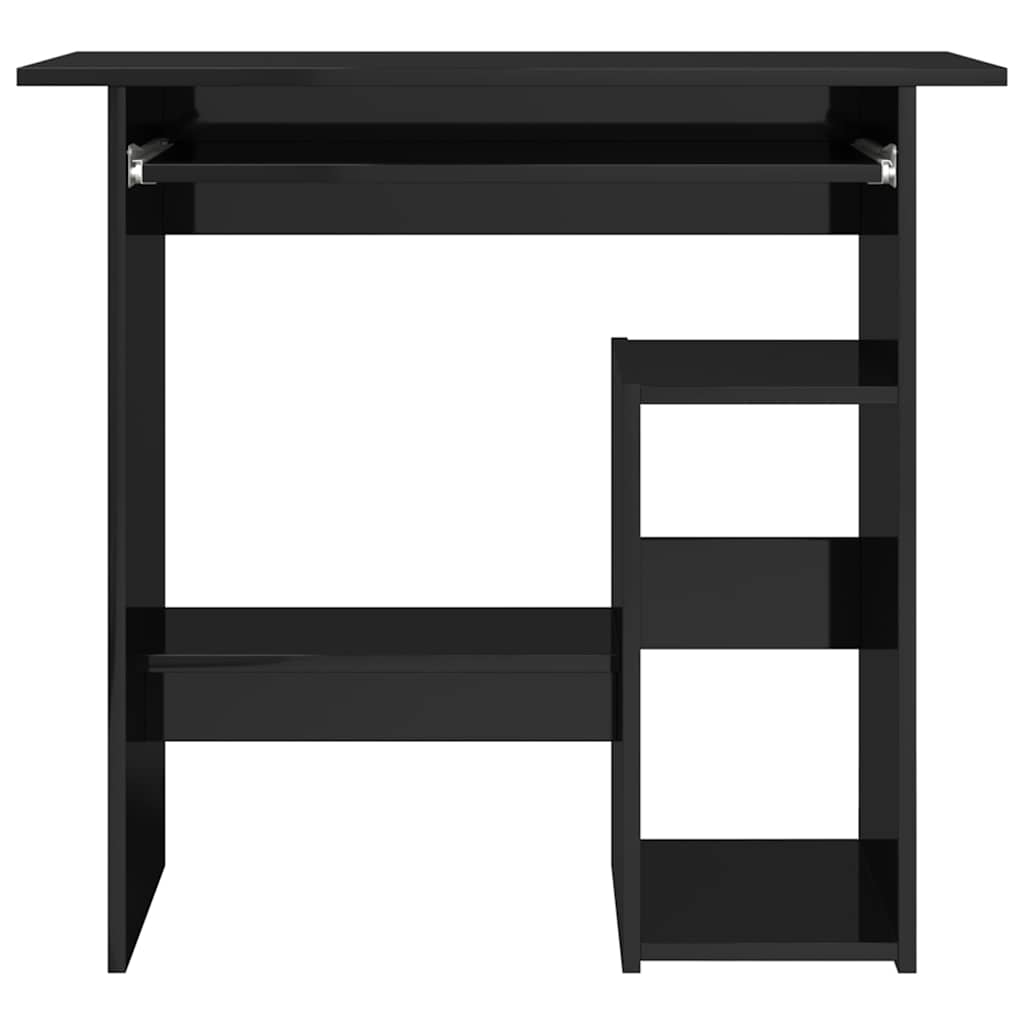 Desk High Gloss Black 80x45x74 cm Engineered Wood
