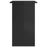 Desk High Gloss Black 80x45x74 cm Engineered Wood - 45-Degree Angle