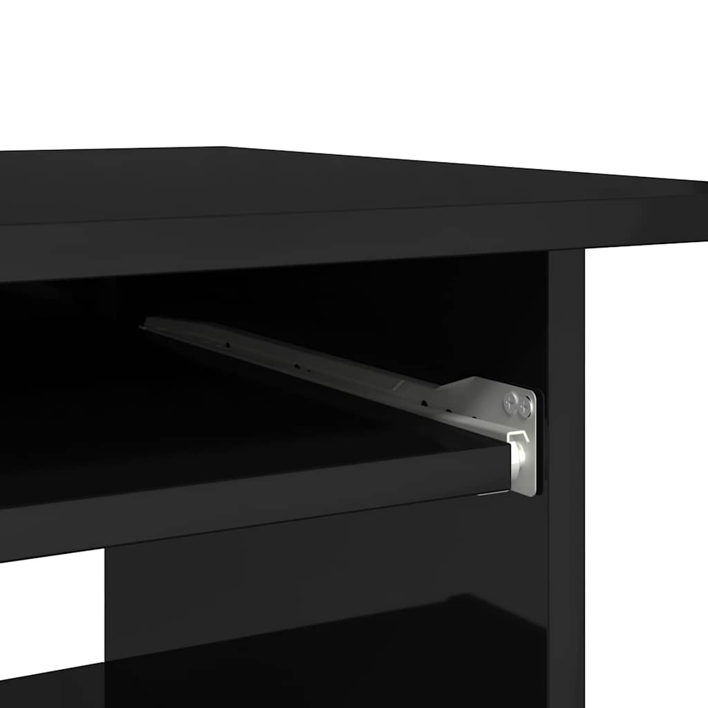 Desk High Gloss Black 80x45x74 cm Engineered Wood
