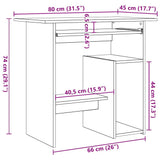 Desk High Gloss Black 80x45x74 cm Engineered Wood - Extra Image