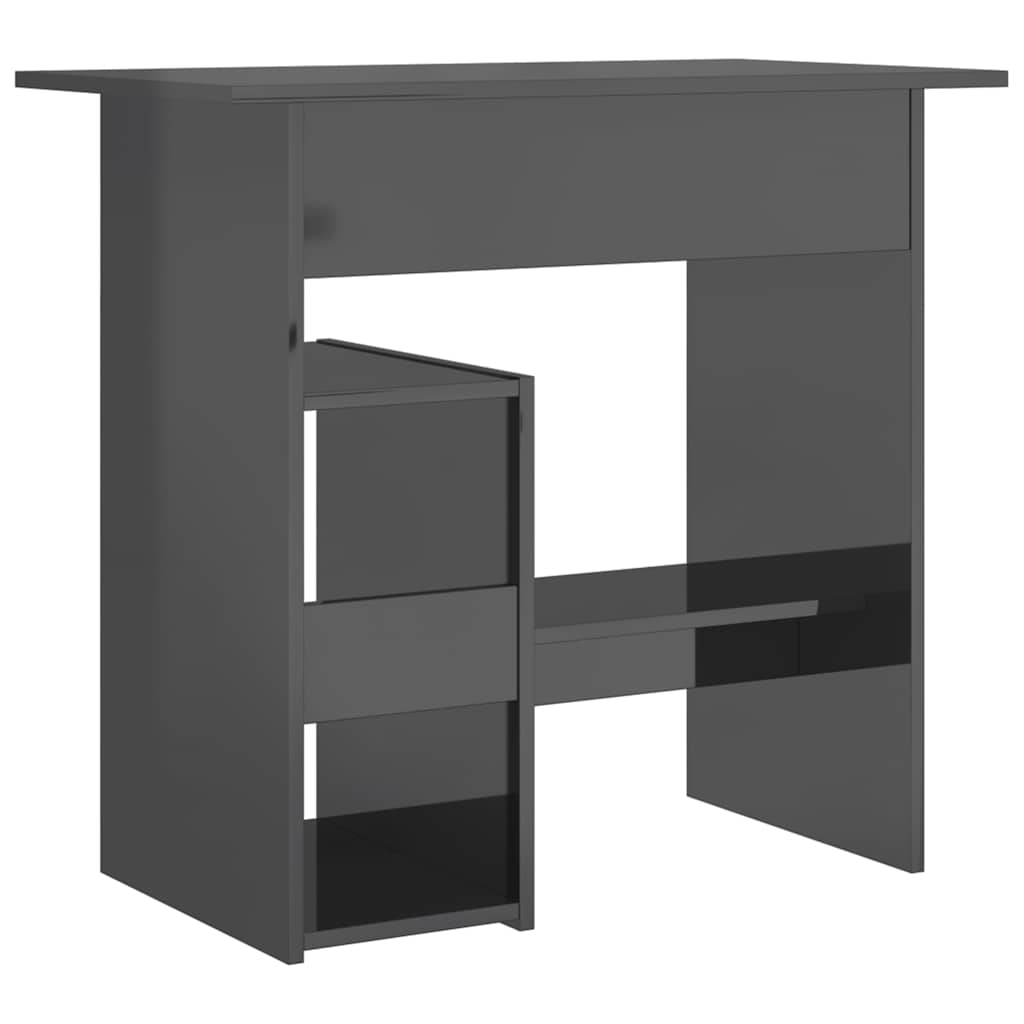 Desk High Gloss Grey 80x45x74 cm Engineered Wood