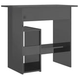 Desk High Gloss Grey 80x45x74 cm Engineered Wood