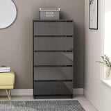 Drawer Sideboard High Gloss Grey 60x35x121 cm Engineered Wood