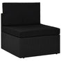 Sectional Middle Sofa Poly Rattan Black