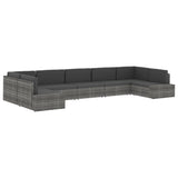 Sectional Middle Sofa Poly Rattan Black