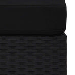Sectional Middle Sofa Poly Rattan Black
