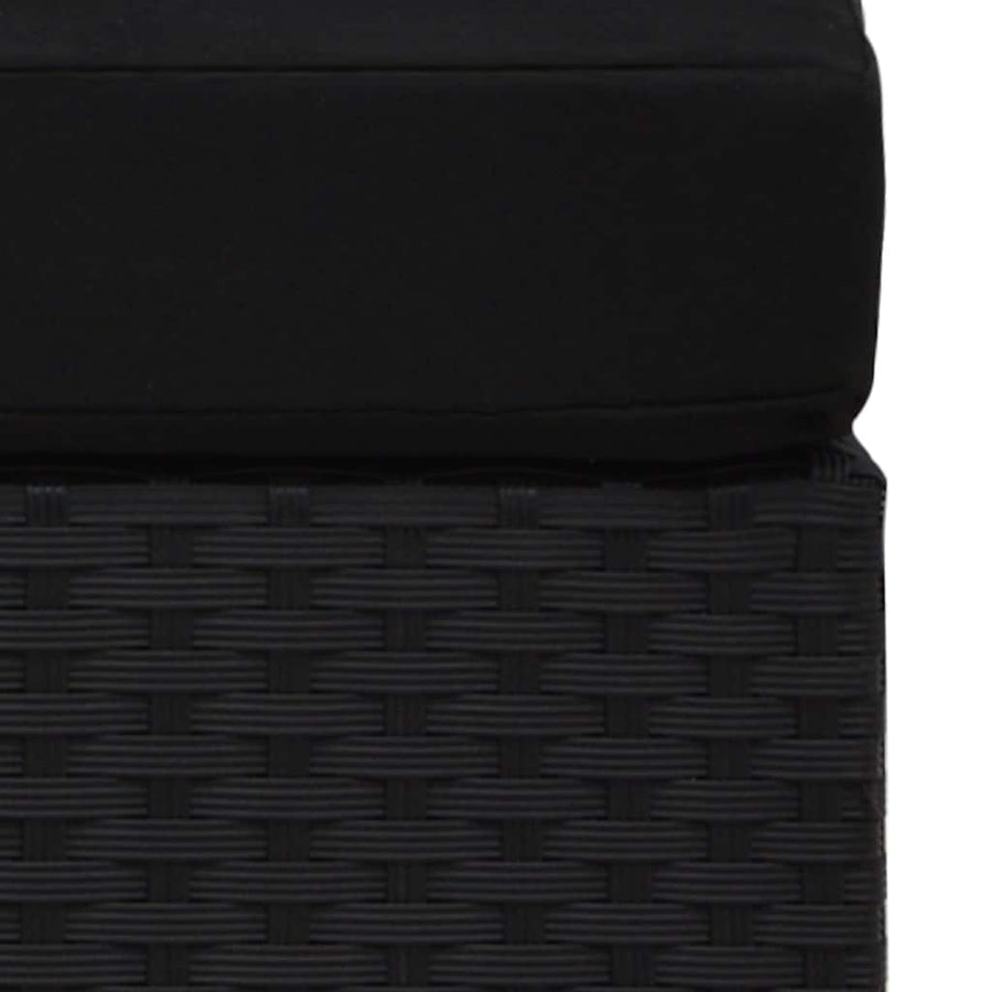 Sectional Middle Sofa Poly Rattan Black