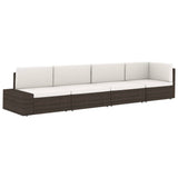 Sectional Middle Sofa Poly Rattan Black