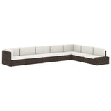 Sectional Middle Sofa Poly Rattan Black