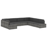 Sectional Middle Sofa Poly Rattan Black