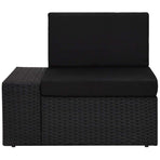 Sectional Corner Sofa with Right Armrest Poly Rattan Black