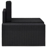 Sectional Corner Sofa with Right Armrest Poly Rattan Black