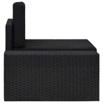 Sectional Corner Sofa with Right Armrest Poly Rattan Black