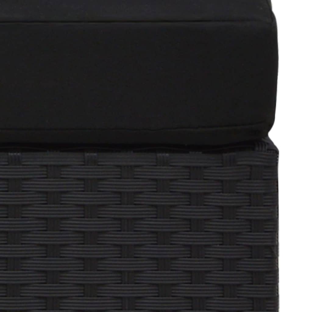 Sectional Corner Sofa with Right Armrest Poly Rattan Black