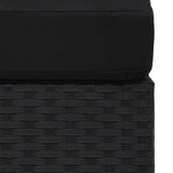 Sectional Corner Sofa with Right Armrest Poly Rattan Black