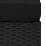 Sectional Corner Sofa with Right Armrest Poly Rattan Black