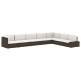 Sectional Corner Sofa with Right Armrest Poly Rattan Black - Extra Image
