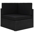 Sectional Corner Sofa Poly Rattan Black