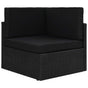 Sectional Corner Sofa Poly Rattan Black