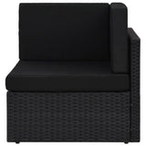 Sectional Corner Sofa Poly Rattan Black