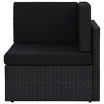 Sectional Corner Sofa Poly Rattan Black