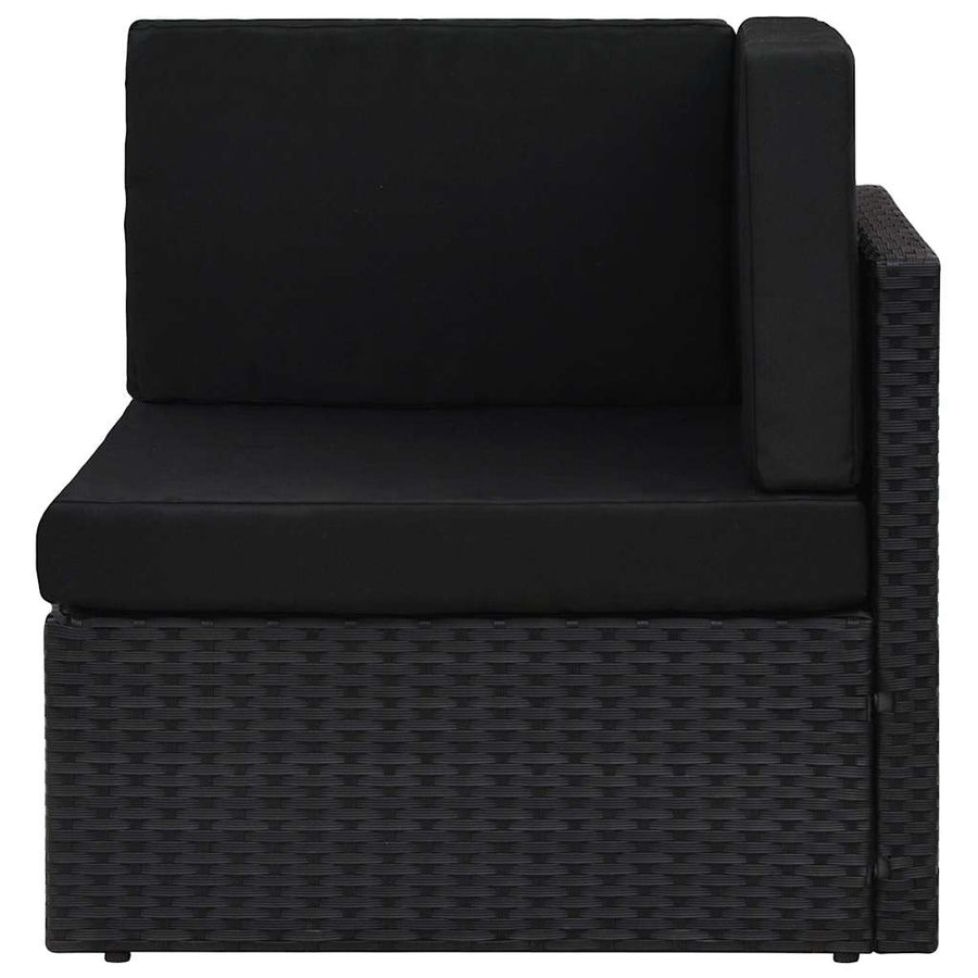 Sectional Corner Sofa Poly Rattan Black