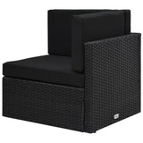 Sectional Corner Sofa Poly Rattan Black